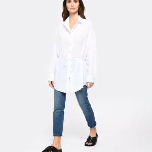 JEANNE VOULAND Chemise Tunique Jinko Coton Blanc REMISE allant 20