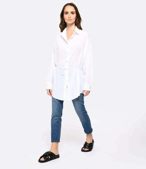 JEANNE VOULAND Chemise Tunique Jinko Coton Blanc REMISE allant 6