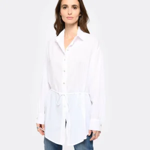 JEANNE VOULAND Chemise Tunique Jinko Coton Blanc REMISE allant 18