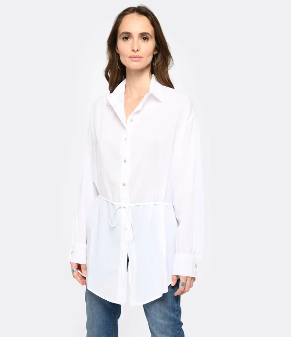 JEANNE VOULAND Chemise Tunique Jinko Coton Blanc REMISE allant 5