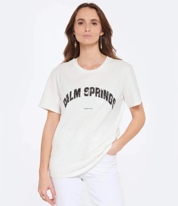 pas cher en ligne JEANNE VOULAND Tee-shirt Jai Palm Springs Vintage Blanc 4