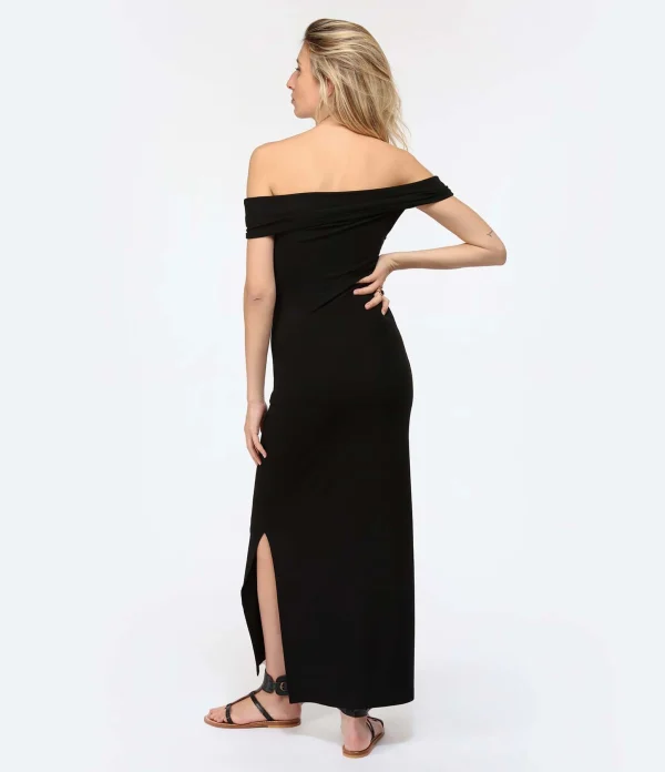 JEANNE VOULAND Robe Joha Col Bardot Noir comparez les prix 5