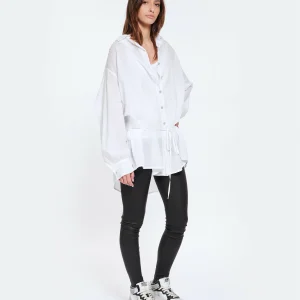 JEANNE VOULAND Chemise Tunique Jinko Coton Blanc REMISE allant 28