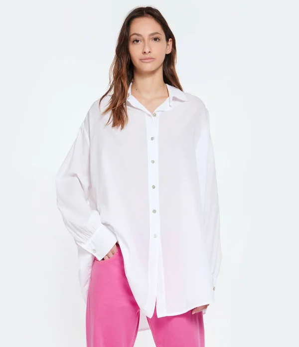 JEANNE VOULAND Chemise Tunique Jinko Coton Blanc REMISE allant 4