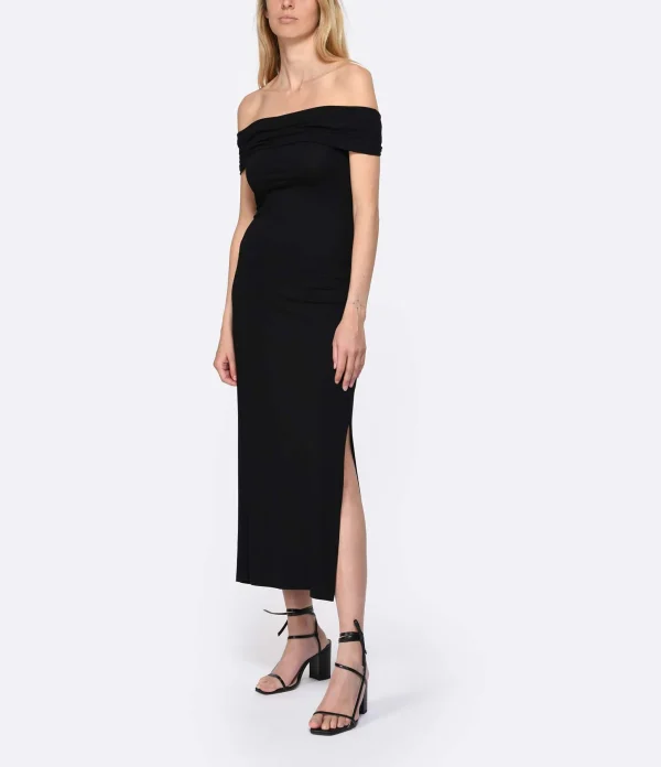 JEANNE VOULAND Robe Joha Col Bardot Noir comparez les prix 4