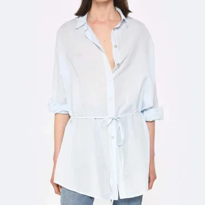 Retour gratuit en magasin. JEANNE VOULAND Chemise Tunique Jinko Coton Bleu 12