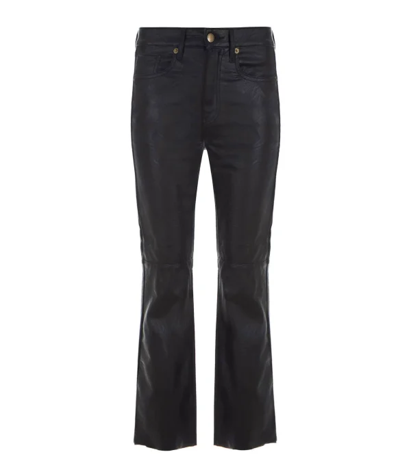 JEANNE VOULAND Pantalon Gabryel Cropped Flare Similicuir Noir Protections acheteurs 1