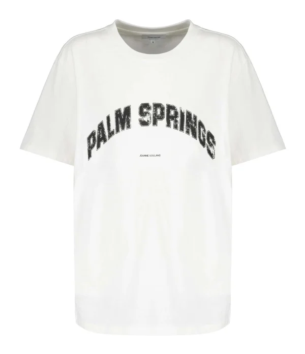 pas cher en ligne JEANNE VOULAND Tee-shirt Jai Palm Springs Vintage Blanc 1