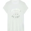 Zadig & Voltaire Tee-shirt Walk Blason Coton Blanc Doré fashioniable 17