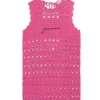 outlet soldes Ganni Robe De Plage Crochet Coton Organique Rose 17