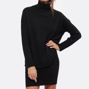 Kujten Pull Ulla Col Cheminé Oversize Cachemire Noir Satisfait ou Remboursé 14