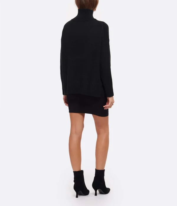 Kujten Pull Ulla Col Cheminé Oversize Cachemire Noir Satisfait ou Remboursé 6