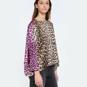 LA PRESTIC OUISTON Blouse Janine Soie Mix Panthère Rose, Exclusivité Lulli mode pas cher 18