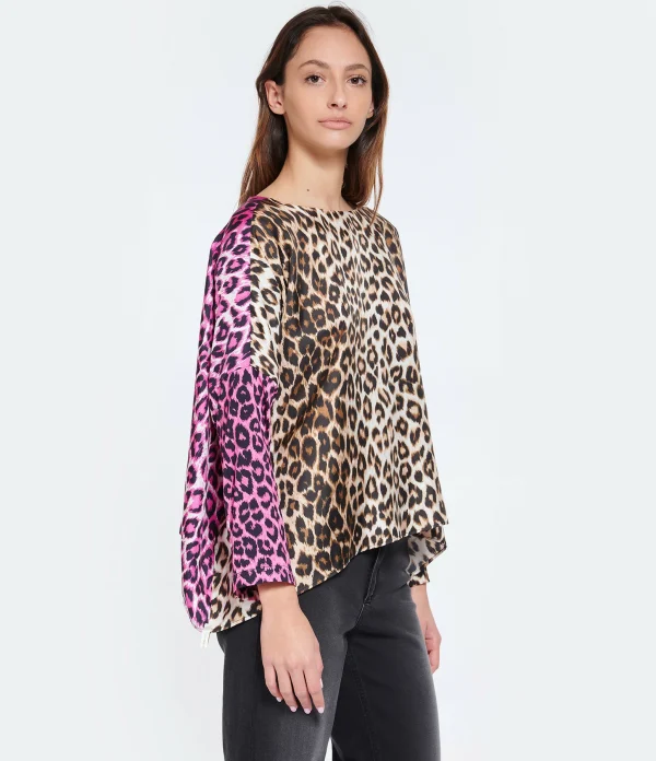 LA PRESTIC OUISTON Blouse Janine Soie Mix Panthère Rose, Exclusivité Lulli mode pas cher 6