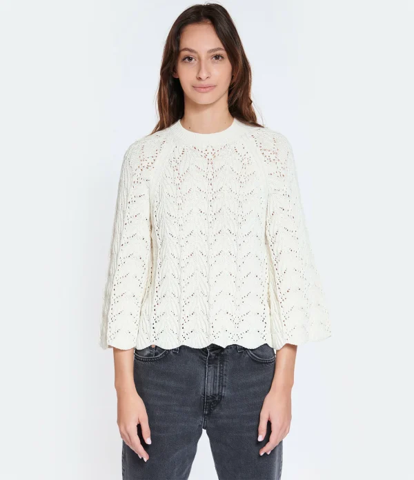 LOULOU STUDIO Top Cabra Crochet Coton Ivoire france en ligne 4