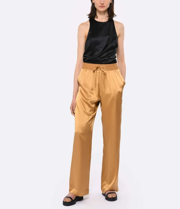 Couleurs variées LOULOU STUDIO Pantalon Soma Soie Camel 3