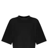 LOULOU STUDIO Tee-shirt Court Gupo Coton Noir Top ventes 23