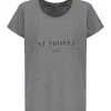 en ligne officielle Tee-shirt Lulli St-Tropez Col Rond Coton Gris, Collaboration Jeanne Vouland X Lulli 17