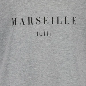 Paris Tee-shirt Lulli Marseille Col V Coton Gris, Collaboration Jeanne Vouland X Lulli 9