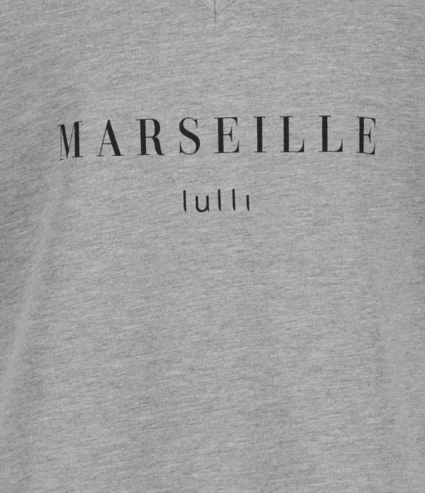 Paris Tee-shirt Lulli Marseille Col V Coton Gris, Collaboration Jeanne Vouland X Lulli 3