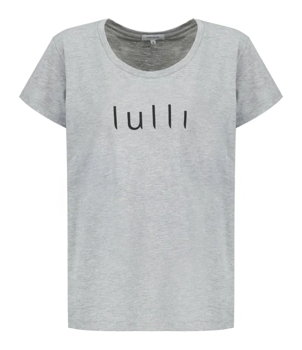 mode pas chere Tee-shirt Lulli Col Rond Coton Gris 1