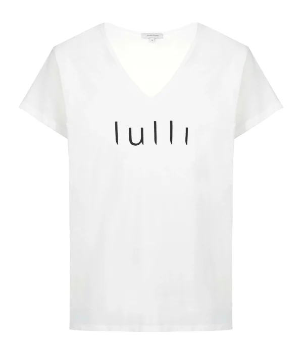 de garantie authentique Tee-shirt Lulli Col V Coton Bio Blanc 1