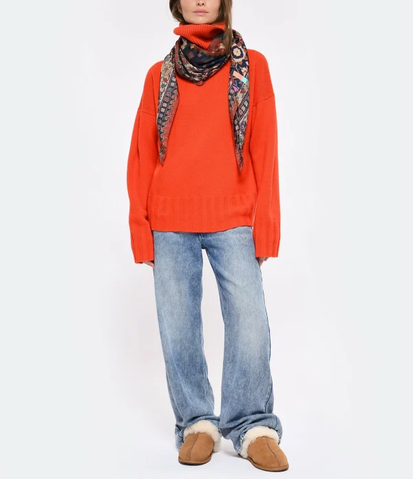 commentaire favorable MADE IN TOMBOY Pull Ely Col Roulé Laine Orange 8