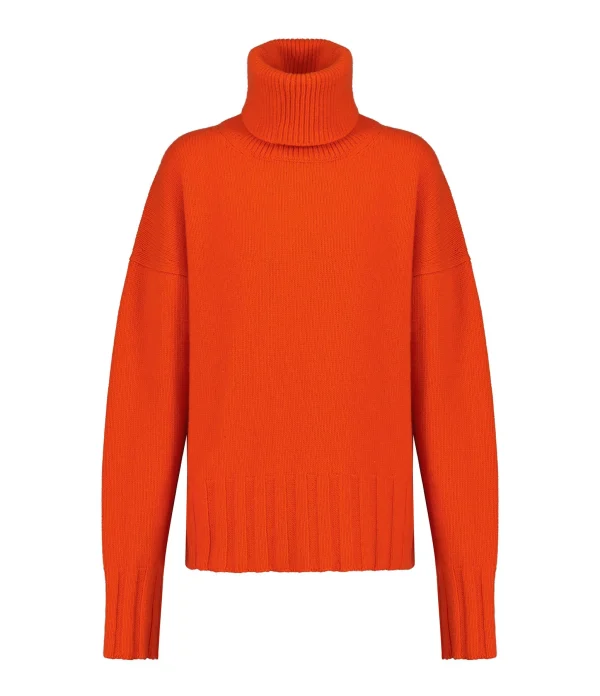 commentaire favorable MADE IN TOMBOY Pull Ely Col Roulé Laine Orange 1