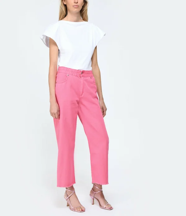 MAEVY MOUVEMENT LIBRE Pantalon Denim Rose Barbie shopping pas cher 4