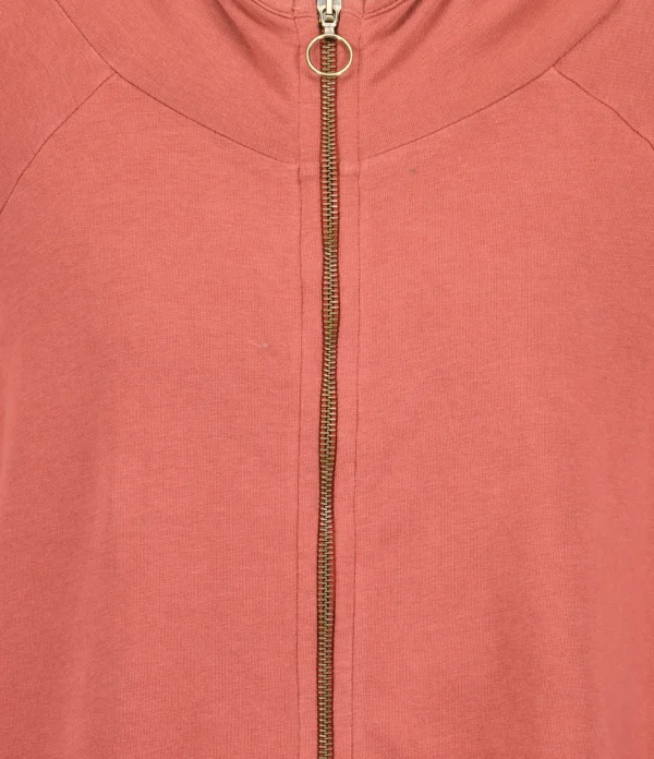 design à la mode MAEVY MOUVEMENT LIBRE Sweatshirt Zip Fleece Coton Terracotta 3