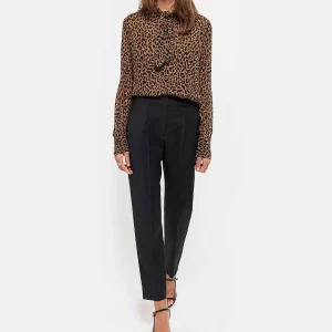 soldes luxe MAISON STANDARDS Pantalon à Pinces Laine Noir 11