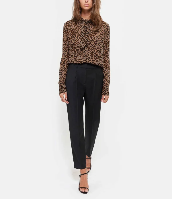 soldes luxe MAISON STANDARDS Pantalon à Pinces Laine Noir 4