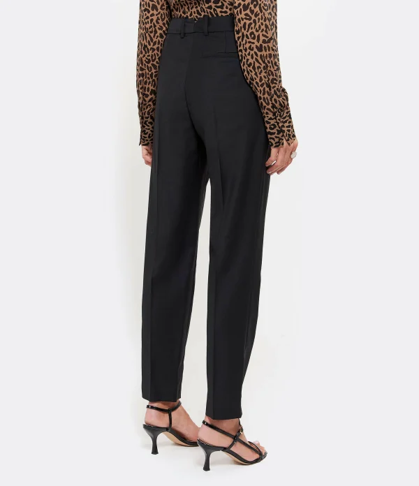 soldes luxe MAISON STANDARDS Pantalon à Pinces Laine Noir 6