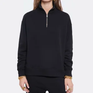 MAISON STANDARDS Sweatshirt Chiara Coton Noir meilleur cadeau 8