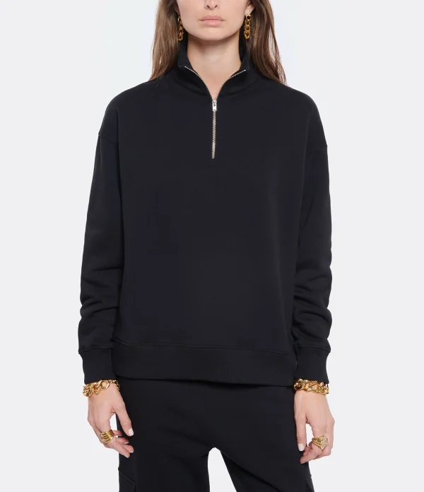 MAISON STANDARDS Sweatshirt Chiara Coton Noir meilleur cadeau 3