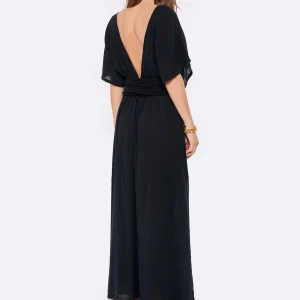 meilleure qualité MAISON SAINT JULIEN Robe Empire Longue Coton Noir 12