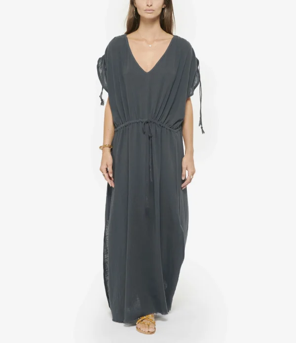 mode MAISON SAINT JULIEN Robe Alexandrie Longue Coton Midnight Blue 4