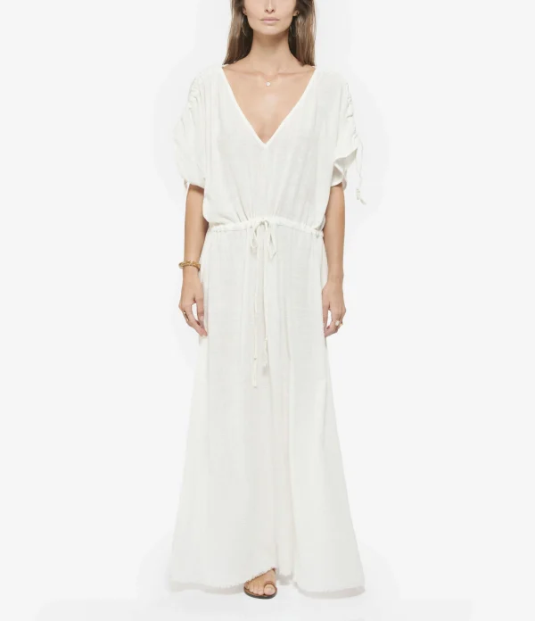 MAISON SAINT JULIEN Robe Alexandrie Longue Coton Blanc Boutique 4