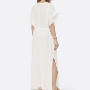 soldes officiel MAISON SAINT JULIEN Robe Alexandrie Longue Coton Blanc 12