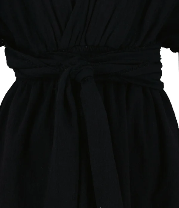 en ligne vente MAISON SAINT JULIEN Robe Empire Courte Coton Noir 3