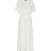 soldes officiel MAISON SAINT JULIEN Robe Alexandrie Longue Coton Blanc 16