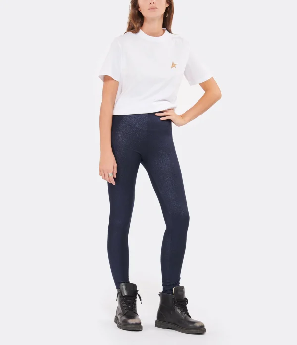 MAJESTIC FILATURES Legging Métallique Navy Acheter 4