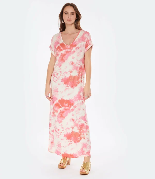 MAJESTIC FILATURES Robe Longue Flamingo Tie & Dye Satisfait ou Remboursé 4