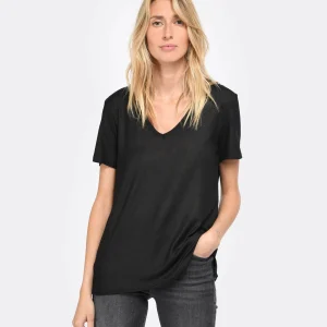 mode pas chere MAJESTIC FILATURES Tee-shirt Col V Noir 11