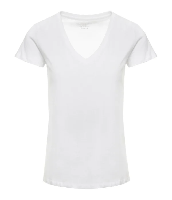 MAJESTIC FILATURES Tee-shirt Julia Col V Coton Blanc en ligne vente 1