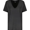 mode pas chere MAJESTIC FILATURES Tee-shirt Col V Noir 13