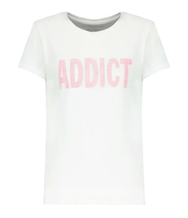 Nouvelle tendance MAJESTIC FILATURES Tee-shirt Coton Addict Rose Fluo 1