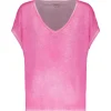 MAJESTIC FILATURES Tee-shirt Col V Lin Flamingo boutique en france 19