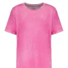 Les achats en ligne MAJESTIC FILATURES Tee-shirt Col Rond Lin Flamingo 16