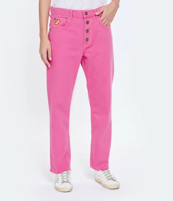 SOLDES TOUT À MIRA MIKATI Jean Broderie Coton Rose 7